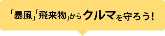「暴風」「飛来物」からクルマを守ろう！